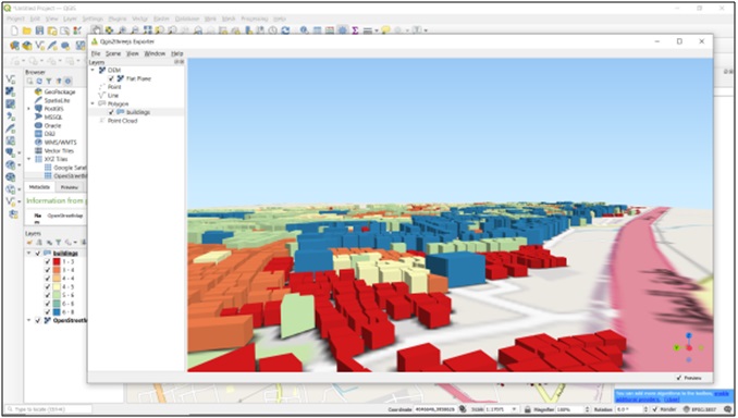 المجسمات والنماذج ثلاثية الأبعاد باستخدام QGIS